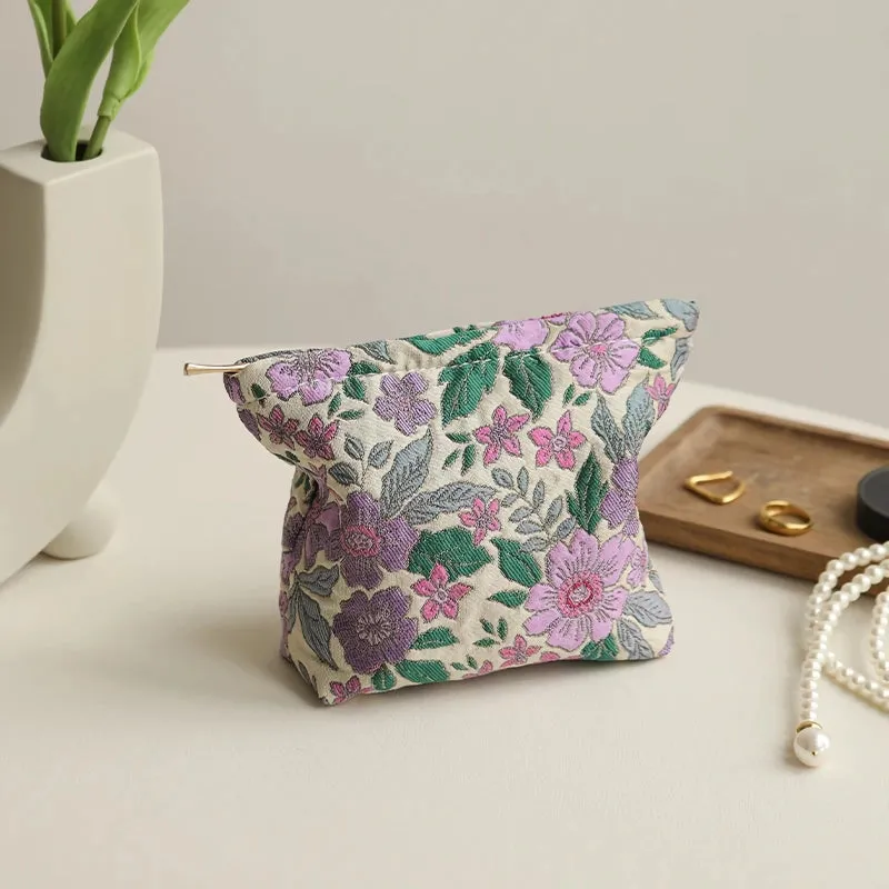 Vintage Floral Cosmetic Bag