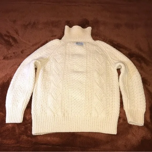 Vintage Mock Neck Hand Crafted Women's Wool Sweater (Soft &amp; Warm)