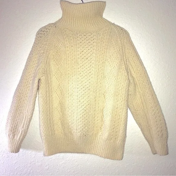 Vintage Mock Neck Hand Crafted Women's Wool Sweater (Soft &amp; Warm)