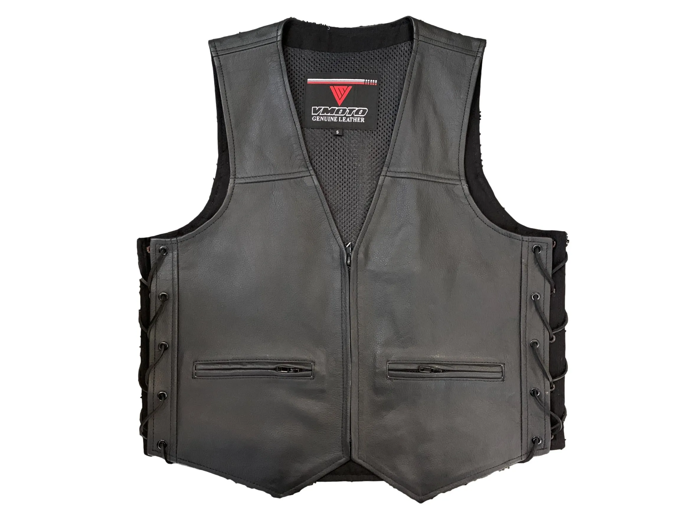 VMoto Mens Leather Waistcoat