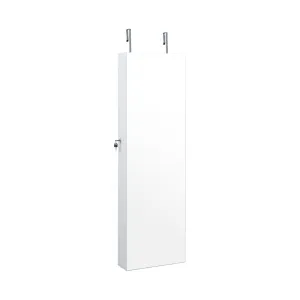 Wall Mounted Jewelry Cabinet with 3-Color Lights-White