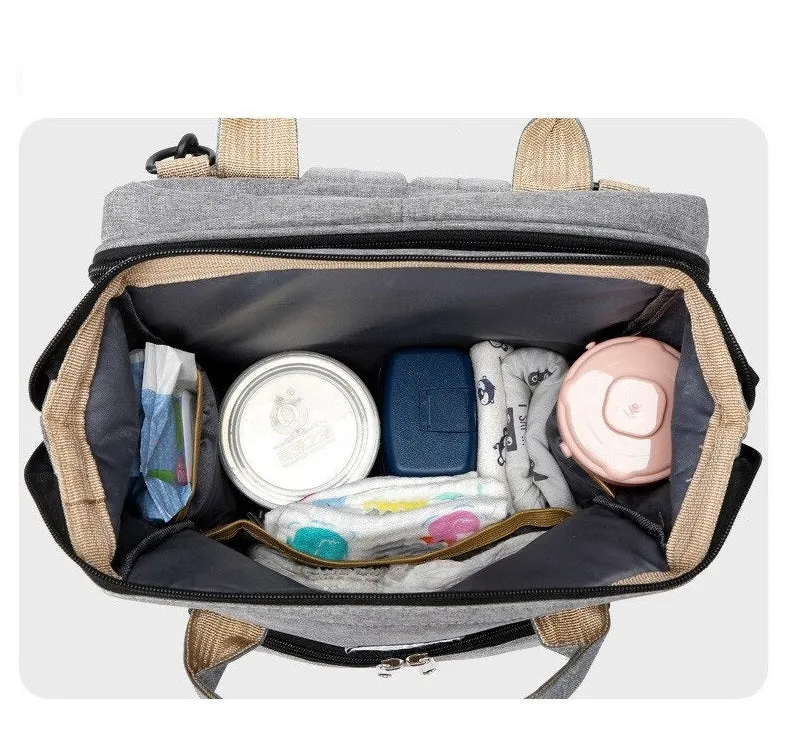 Waterproof Changing Bag Backpack with Bed Changing Backpack Mummy Diaper Large Baby Changing Bag