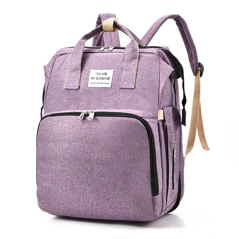 Waterproof Changing Bag Backpack with Bed Changing Backpack Mummy Diaper Large Baby Changing Bag