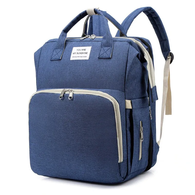Waterproof Changing Bag Backpack with Bed Changing Backpack Mummy Diaper Large Baby Changing Bag