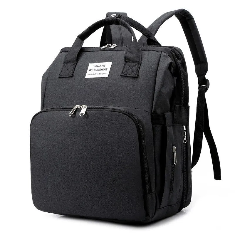 Waterproof Changing Bag Backpack with Bed Changing Backpack Mummy Diaper Large Baby Changing Bag