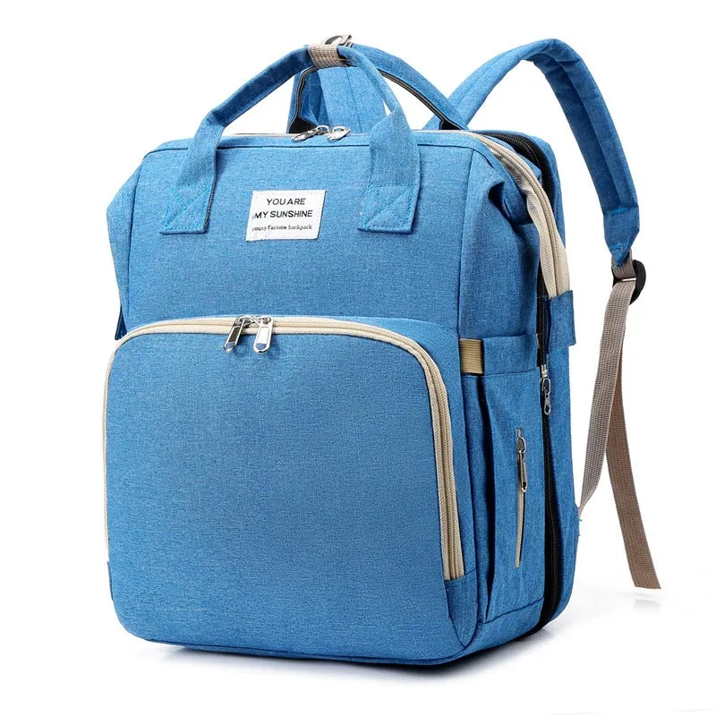 Waterproof Changing Bag Backpack with Bed Changing Backpack Mummy Diaper Large Baby Changing Bag
