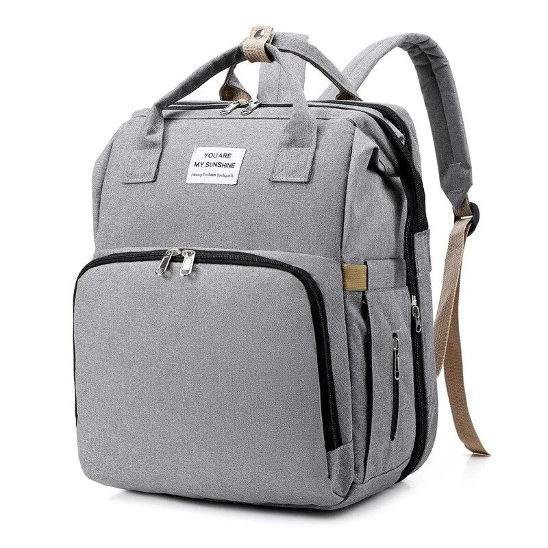 Waterproof Changing Bag Backpack with Bed Changing Backpack Mummy Diaper Large Baby Changing Bag