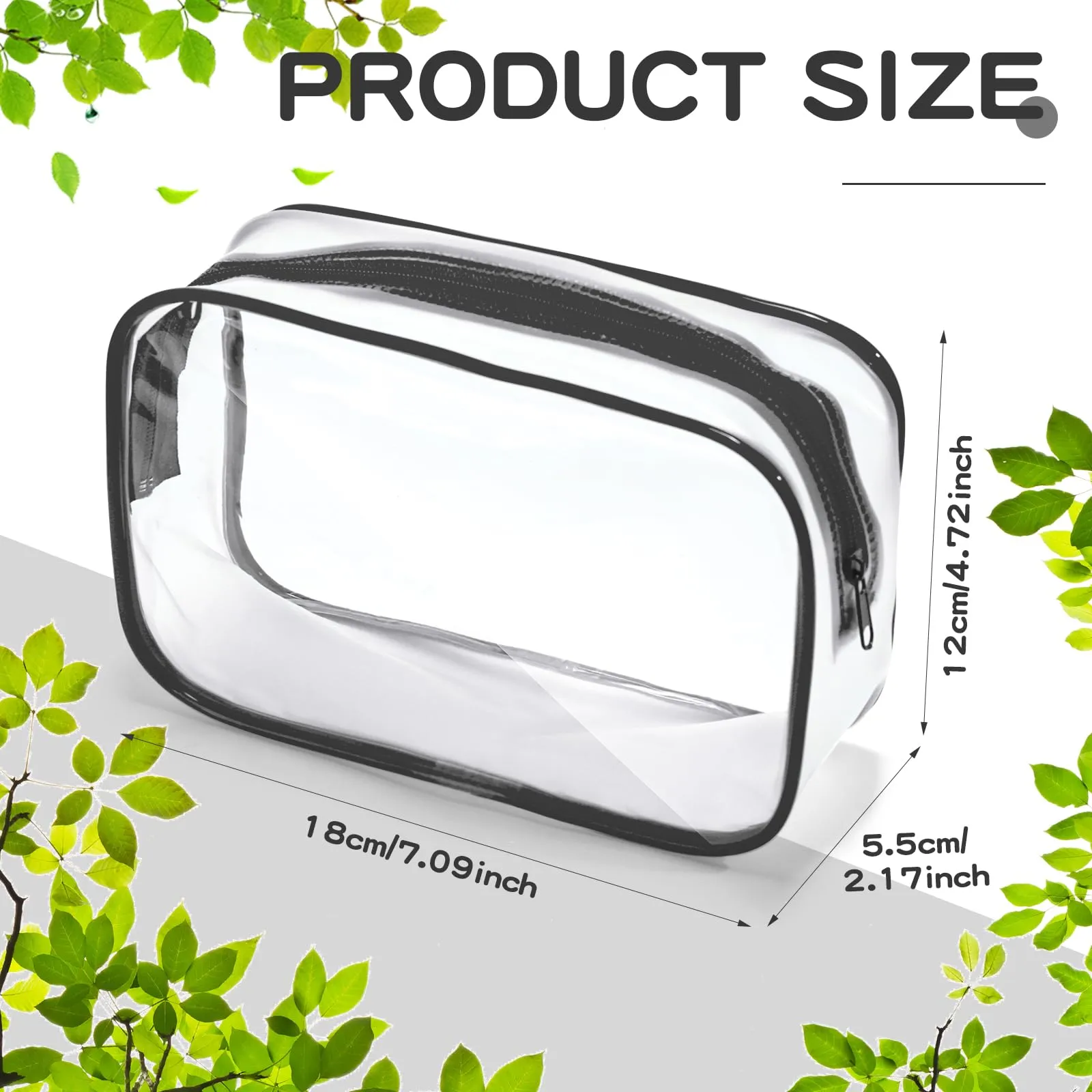 Weewooday 12 Pieces Clear Cosmetics Bag PVC Zippered Clear Toiletry Carry Pouch Cosmetic Makeup Bag Waterproof Makeup Vinyl Plastic Organizer Case for Vacation Bathroom(Multicolor,Medium)