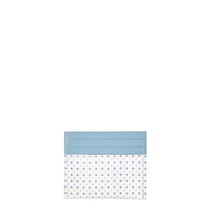 WHITE LEATHER AND SILK CREDIT CARD HOLDER