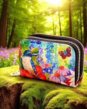 Wild Flowers & Kingfisher Bird Card holder