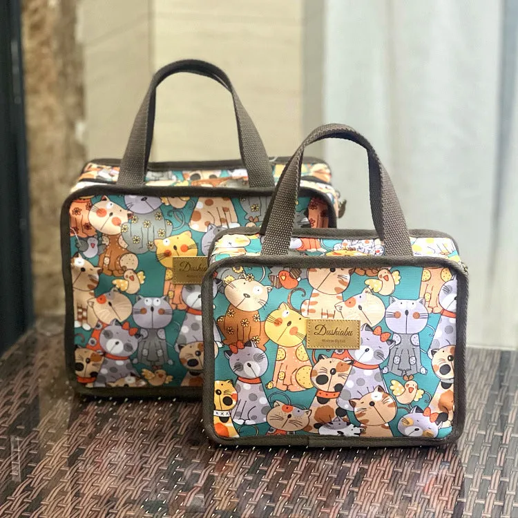 Women's Plaid Lunch Box Mom Hand Carrying Snack Cosmetic Bags