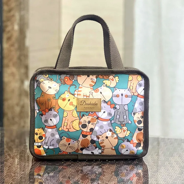 Women's Plaid Lunch Box Mom Hand Carrying Snack Cosmetic Bags