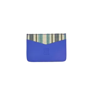 Woven Bulsa Card Holder in Indigo Leather