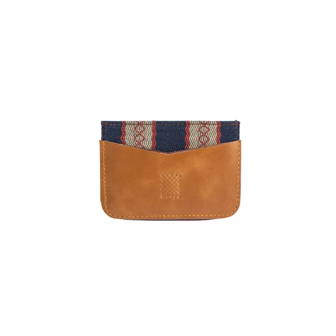 Woven Bulsa Card Holder in Tan Leather