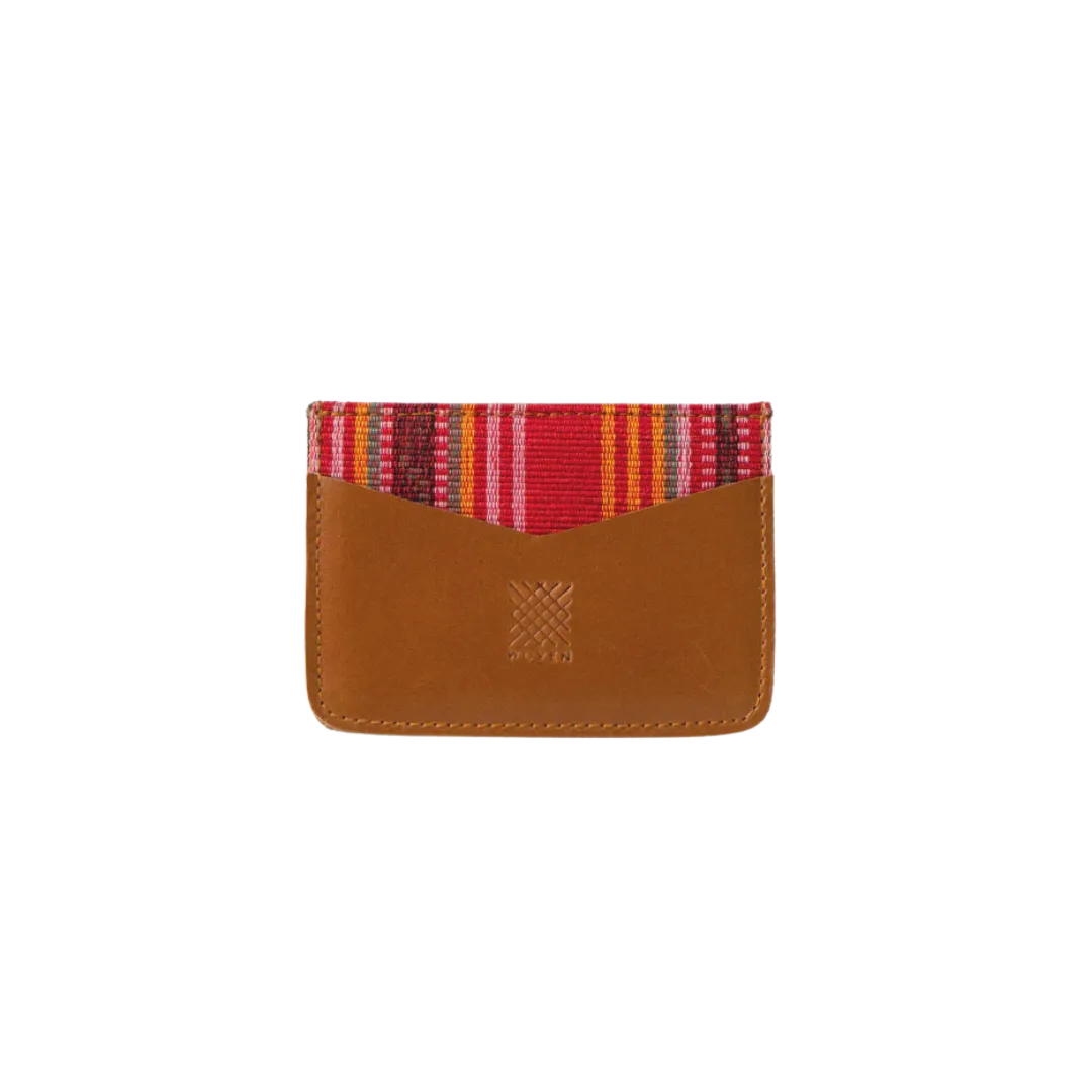 Woven Bulsa Card Holder in Tan Leather