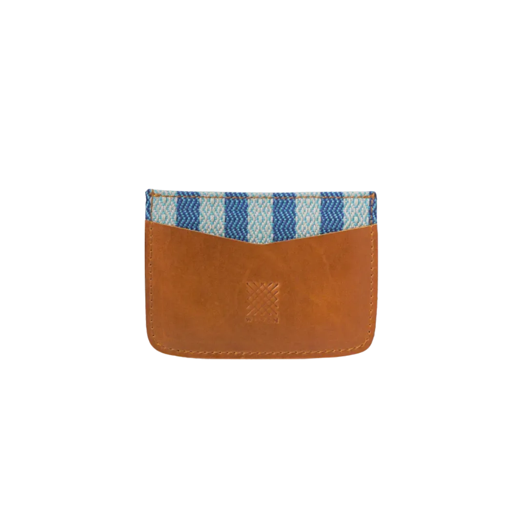 Woven Bulsa Card Holder in Tan Leather