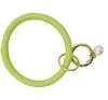 Wristlet and Key Ring with Pearl Accent, Lime