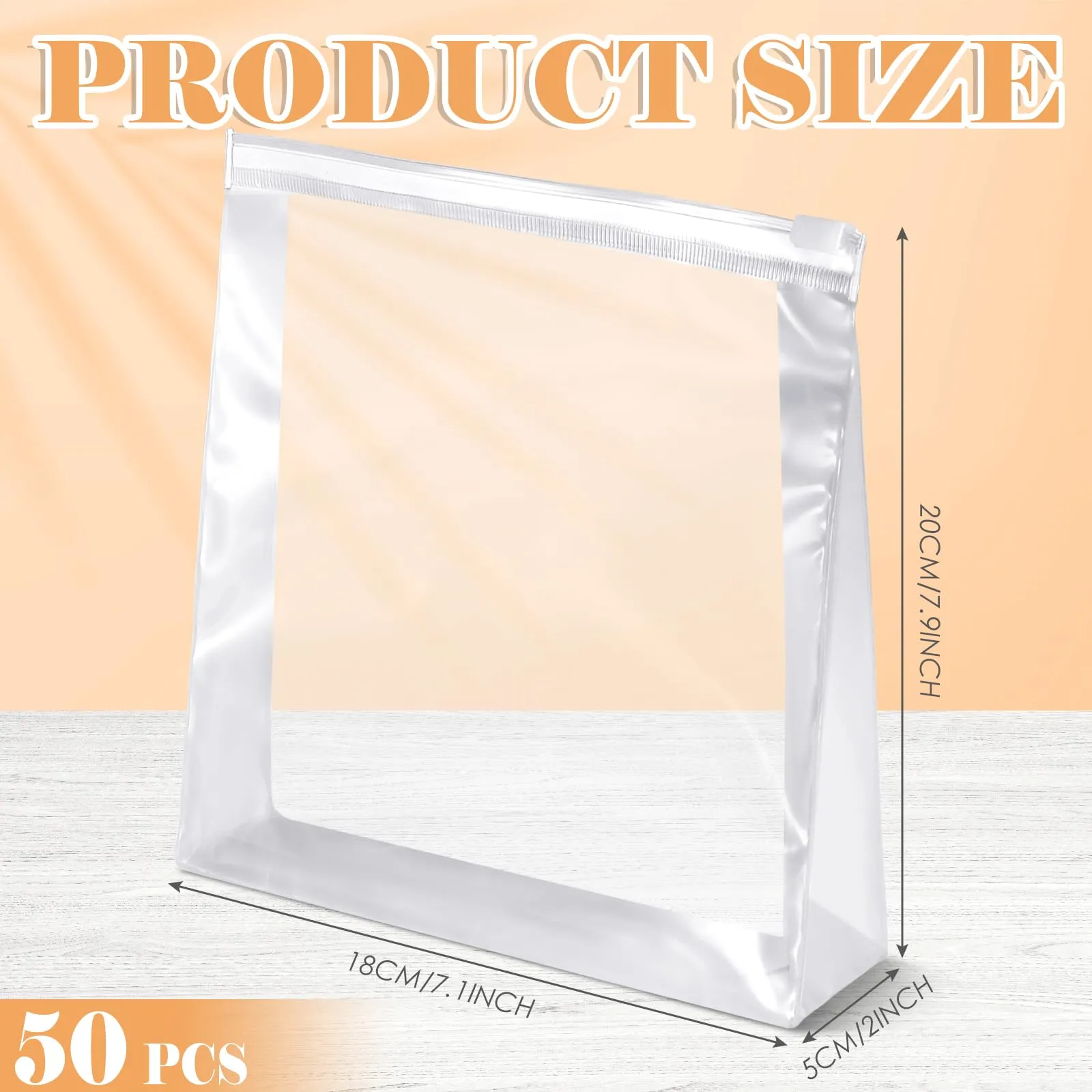 Xuniea 50 Pieces Mini Clear Makeup Bag Small Clear Zipper Pouch Travel Bag for Toiletries Plastic Cosmetic Organizer Waterproof for Women Men Vacation(7.1 x 7.9 x 2 in,Transparent)