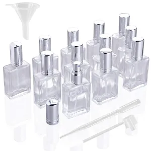 YU FENG 12pcs Refillable Glass Atomizer Spray Bottles with Funnels Pipettes Dispenser for Perfume,Fragrance,Lotion,Essential Oil